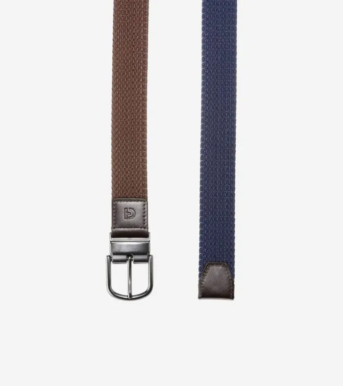 Men Belts Cole Haan Reversible Stretch Belt Brownnavy