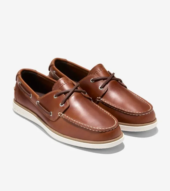 Men Boat Shoes Cole Haan GrandPr Windward Boat Shoes British Tanmadeiraivory