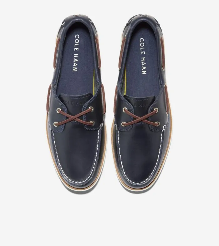 Men Boat Shoes Cole Haan GrandPr Windward Boat Shoes Navy Blazermadeiraivory