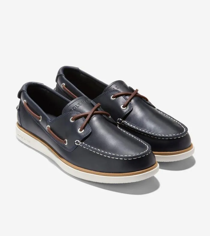 Men Boat Shoes Cole Haan GrandPr Windward Boat Shoes Navy Blazermadeiraivory