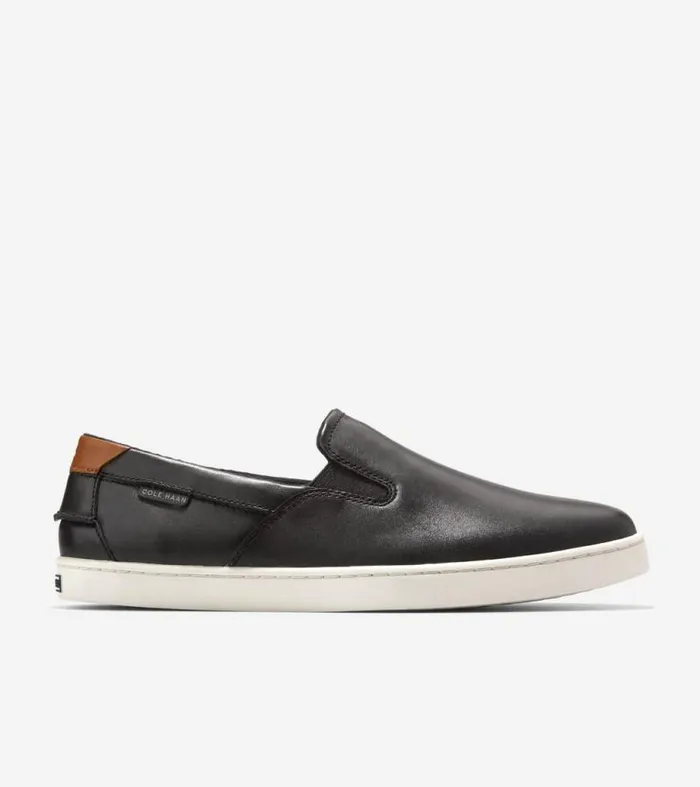 Men Boat Shoes Cole Haan Nantucket SlipOn Deck Shoes Blackivory