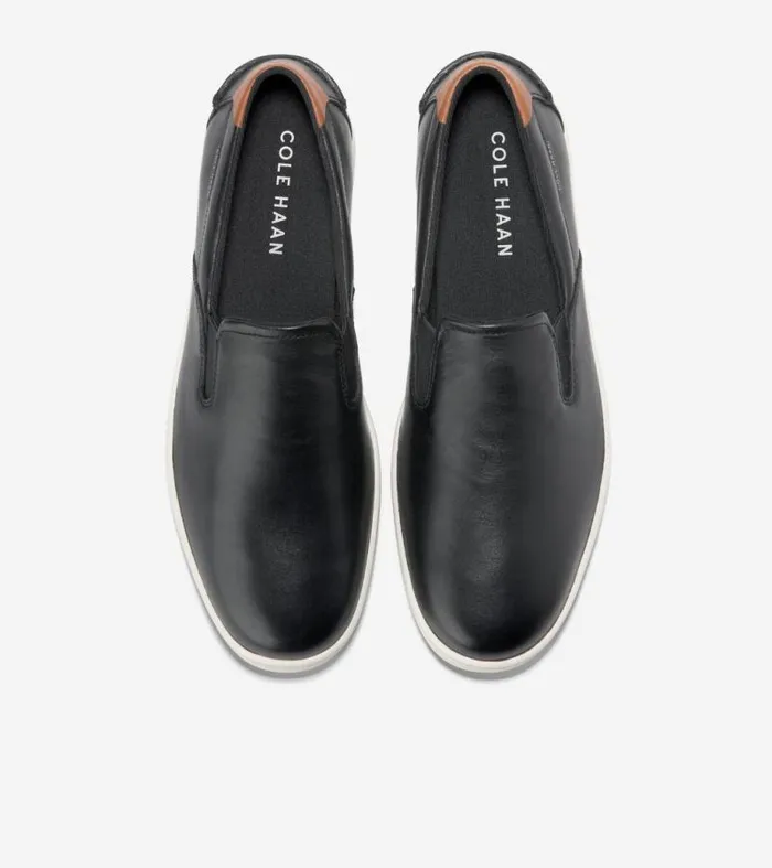 Men Boat Shoes Cole Haan Nantucket SlipOn Deck Shoes Blackivory