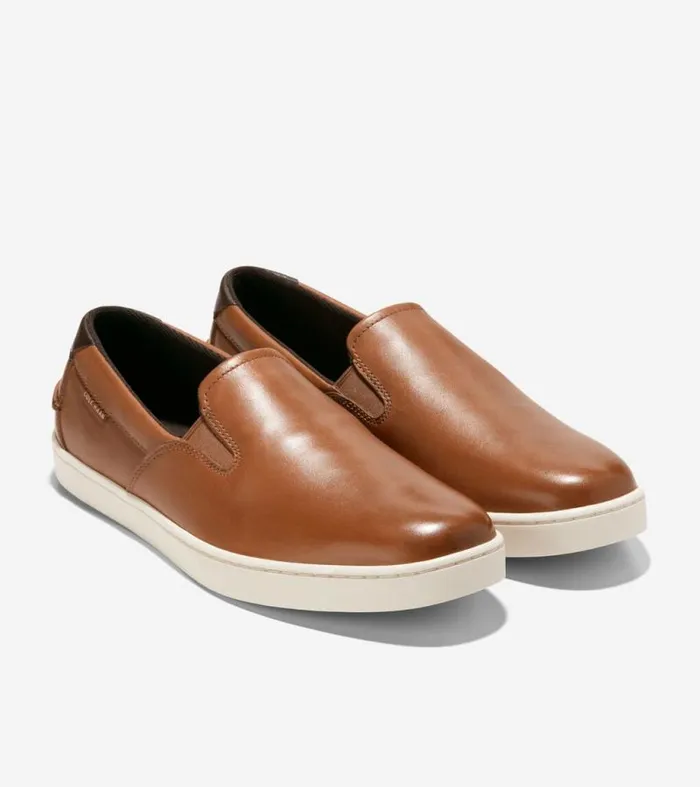 Men Boat Shoes Cole Haan Nantucket SlipOn Deck Shoes British Tanivory