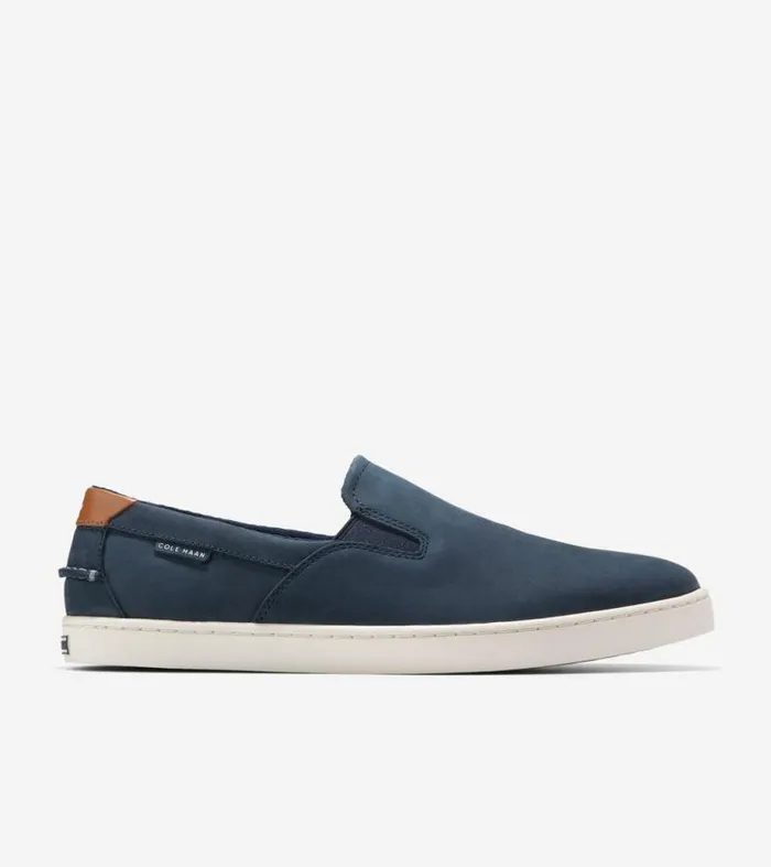Men Boat Shoes Cole Haan Nantucket SlipOn Deck Shoes Navy Blazer Blueivory