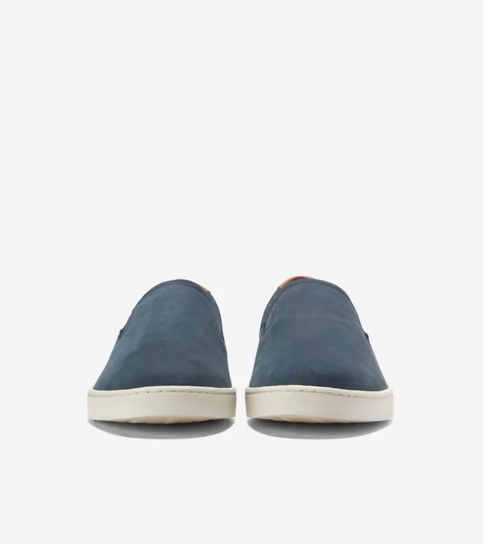 Men Boat Shoes Cole Haan Nantucket SlipOn Deck Shoes Navy Blazer Blueivory