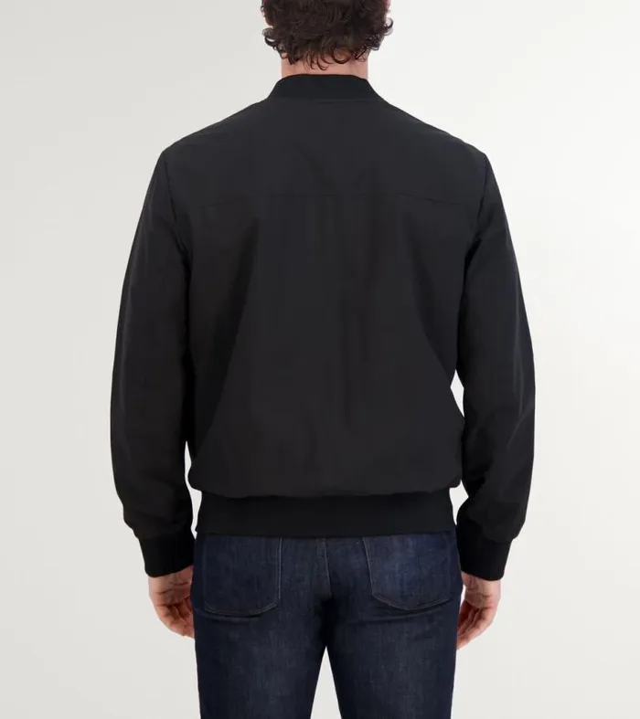 Men Bomber Jackets Cole Haan Nylon Bomber Jacket Black