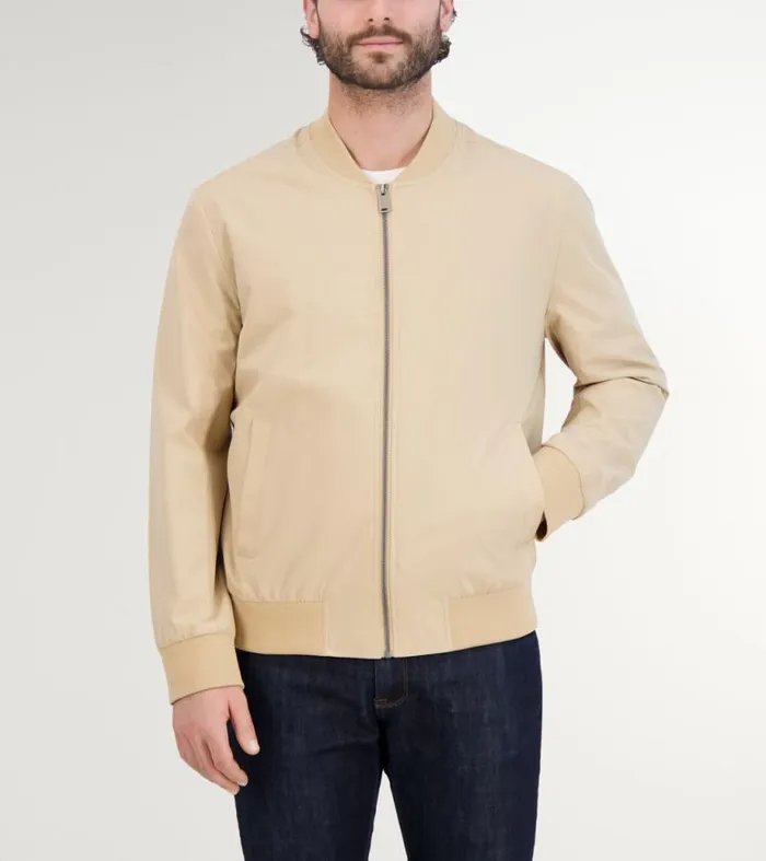 Men Bomber Jackets Cole Haan Nylon Bomber Jacket Khaki