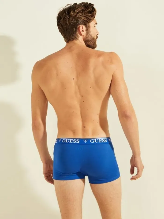Men Boxers With Logo Elastic Blue Guess Underwear