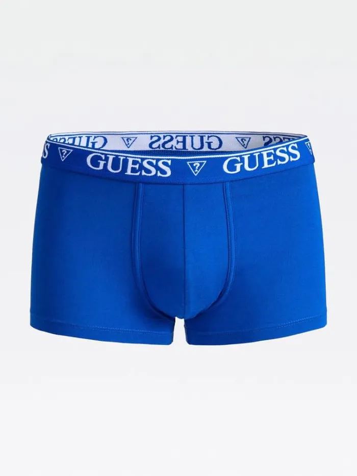 Men Boxers With Logo Elastic Blue Guess Underwear