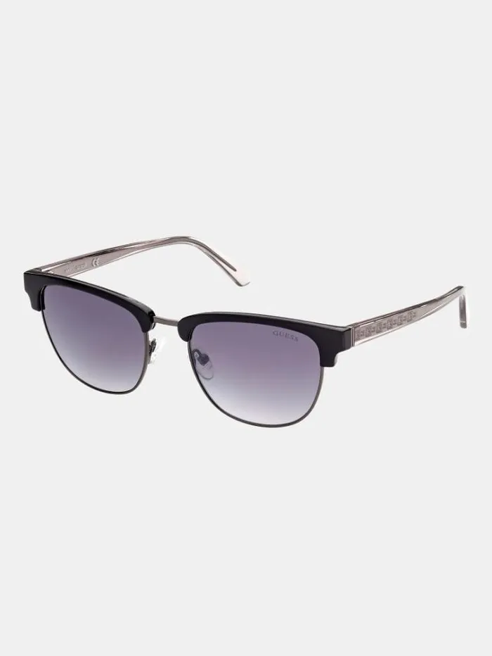 Men Browline Sunglasses Black Guess Sunglasses