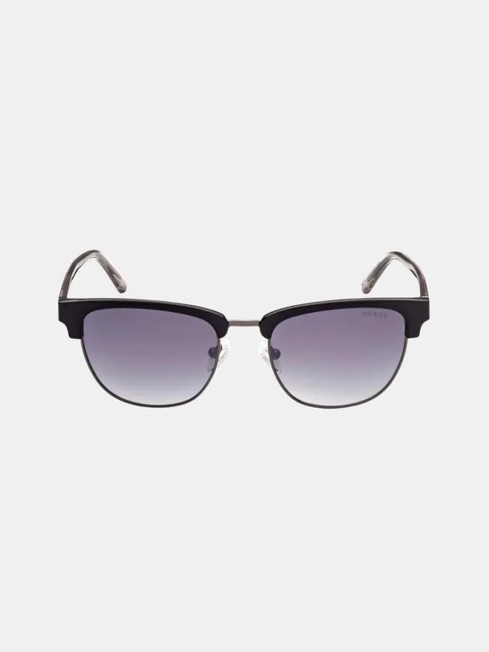 Men Browline Sunglasses Black Guess Sunglasses