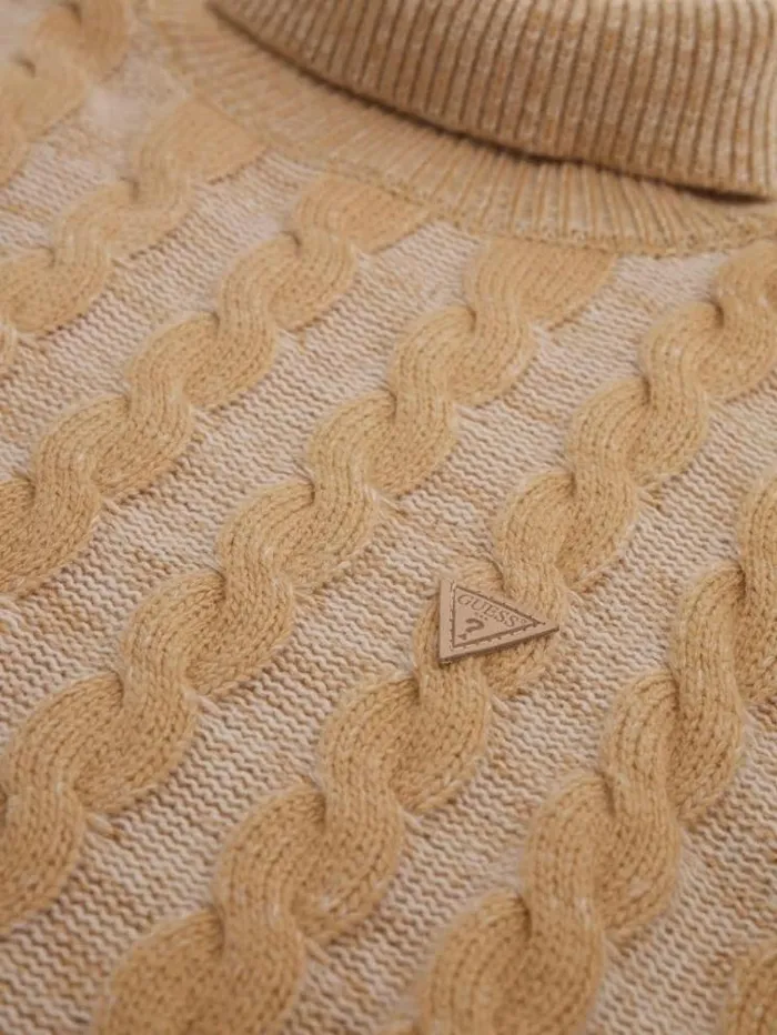 Men Cable Knit Sweater Caramel Guess Knitwear And Sweatshirts