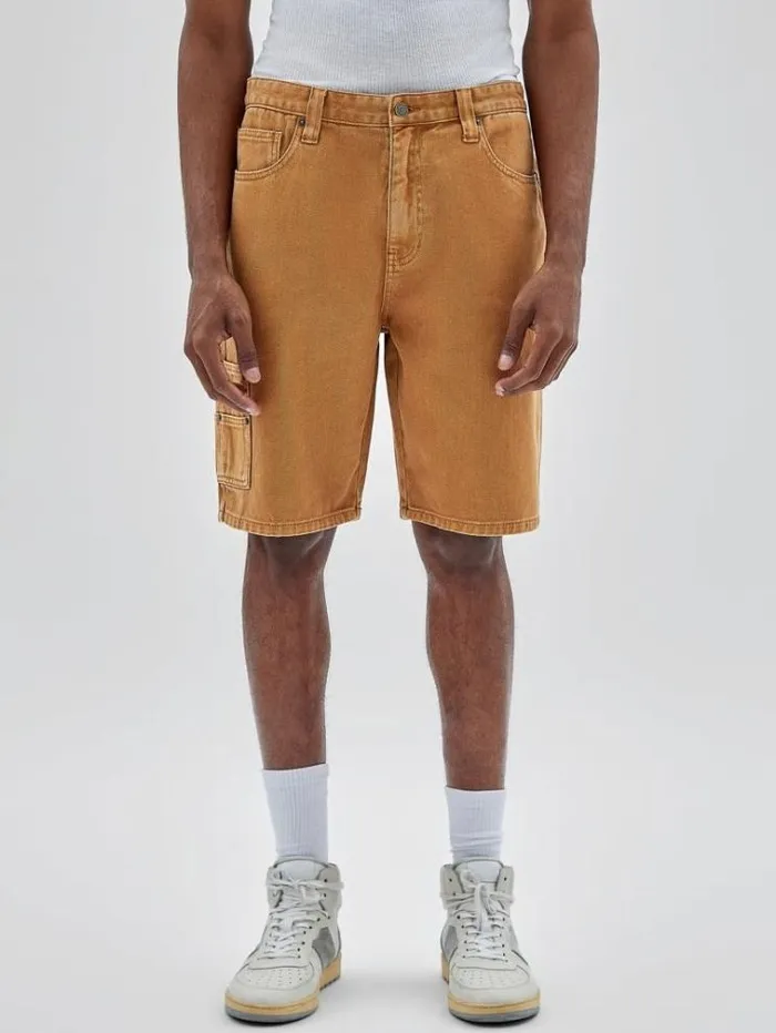 Men Carpenter Denim Shorts Beige Guess Shorts