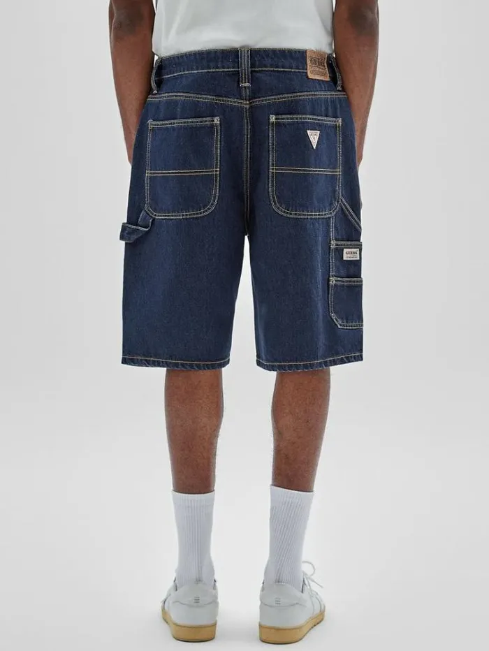 Men Carpenter Denim Shorts Dark Blue Guess Shorts