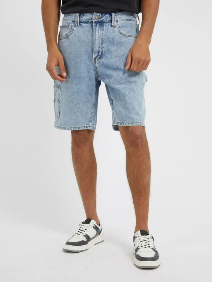 Men Carpenter Shorts Light Blue Guess Shorts
