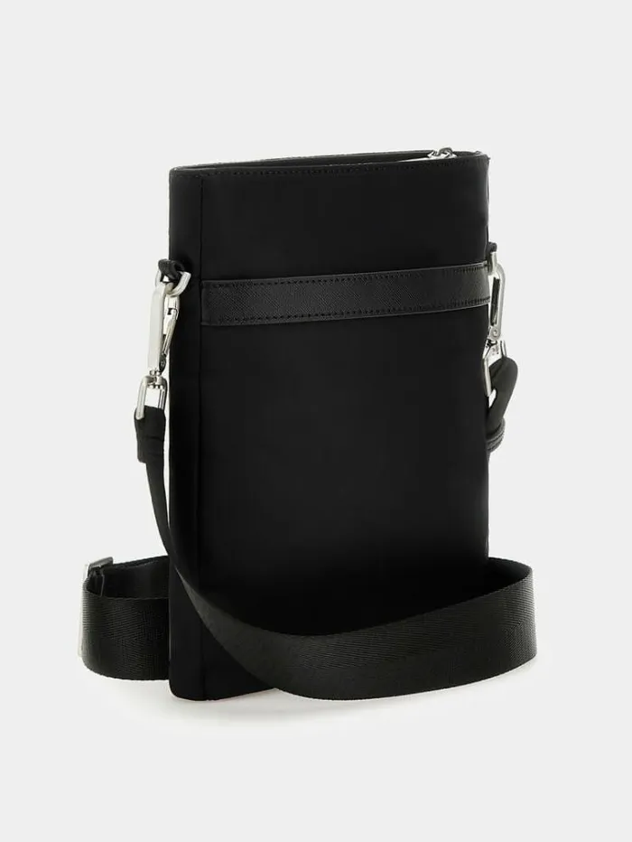 Men Certosa Nylon Eco Mini Crossbody Black Guess City Bags