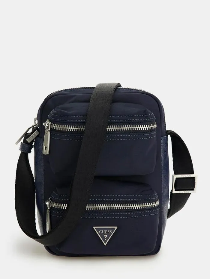 Men Certosa Nylon Smart Mini Bag Dark Blue Guess City Bags