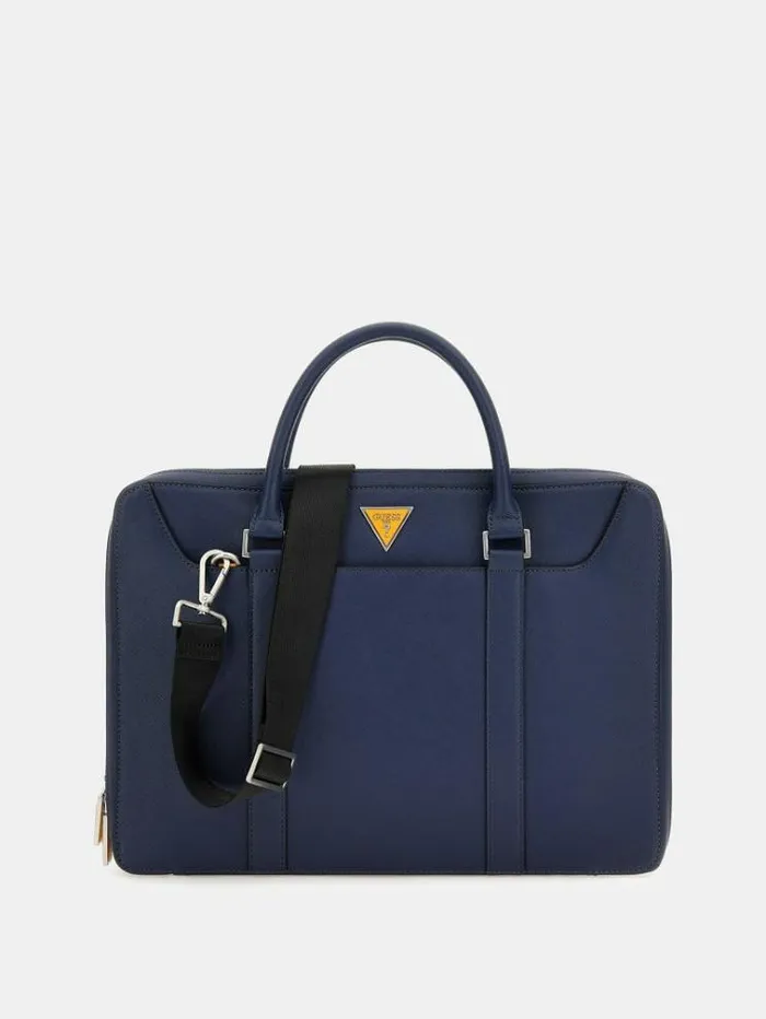 Men Certosa Saffiano Eco Bag Blue Guess Messenger Bags