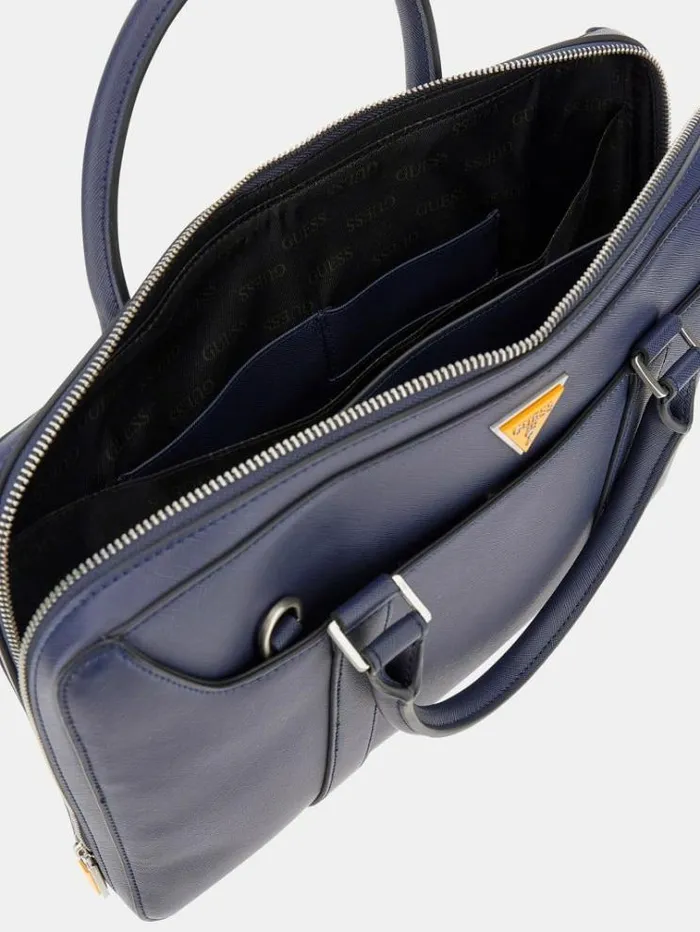 Men Certosa Saffiano Eco Bag Blue Guess Messenger Bags