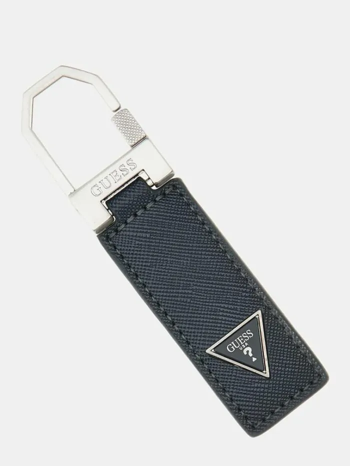Men Certosa Saffiano Keychain Petroleum Guess Small Accessories