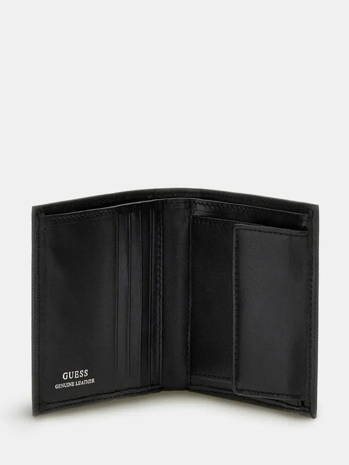Men Certosa Saffiano Smart Wallet Black Guess Wallets