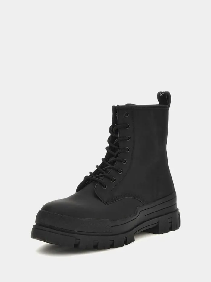 Men Cesena Mixedleather Ankle Boots Black Guess Shoes