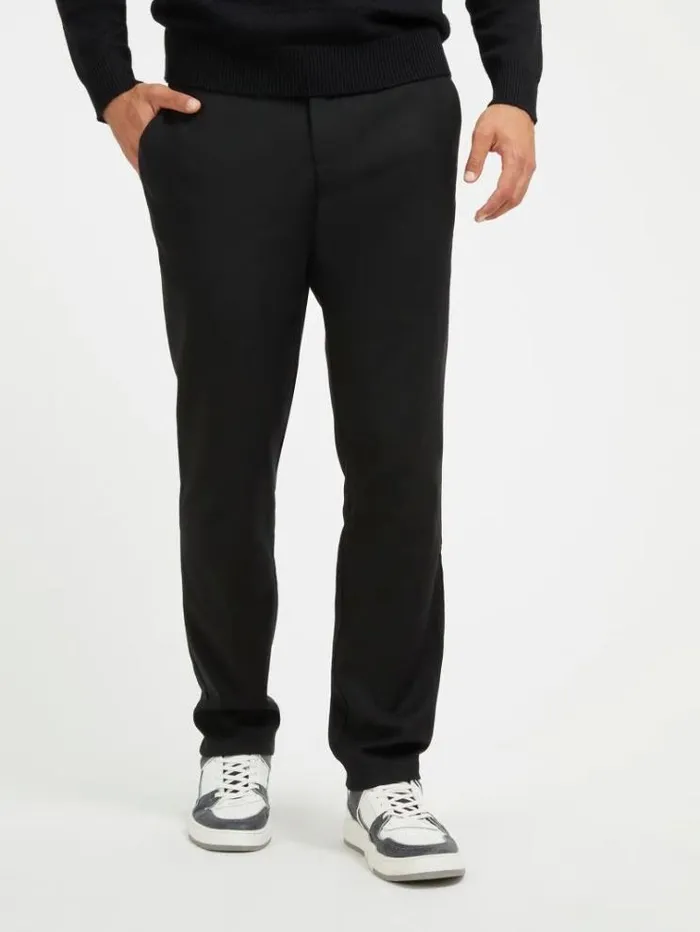 Men Chino Pants Black Guess Trousers