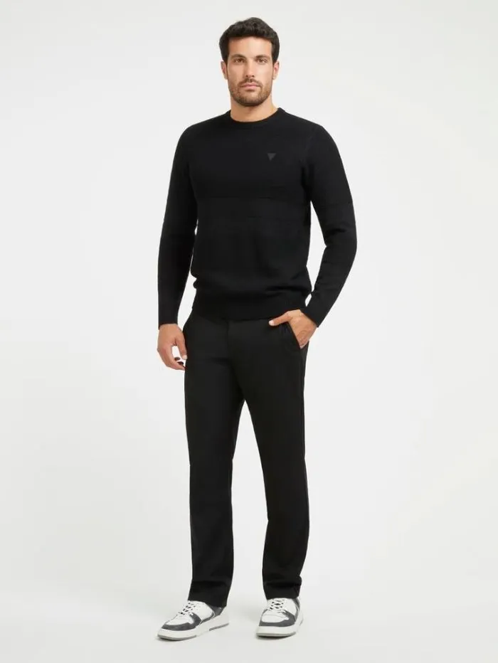 Men Chino Pants Black Guess Trousers
