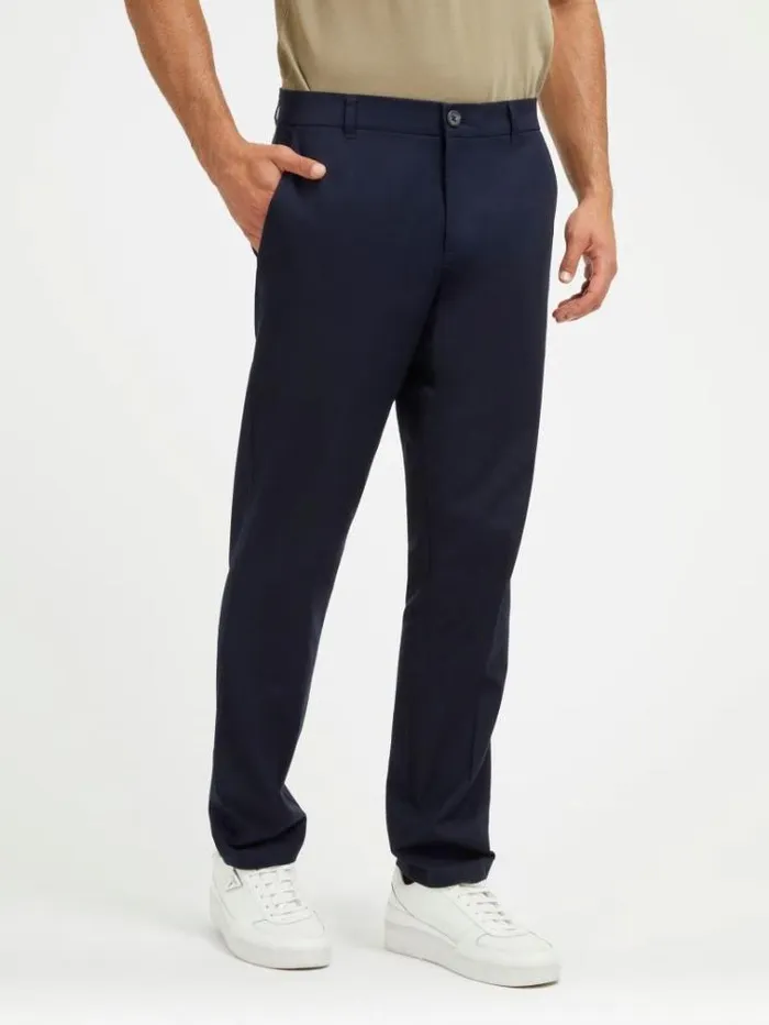 Men Chino Pants Blue Guess Trousers
