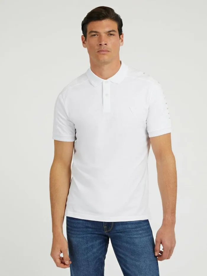 Men Classic Polo White Guess Tshirts And Polo Shirts