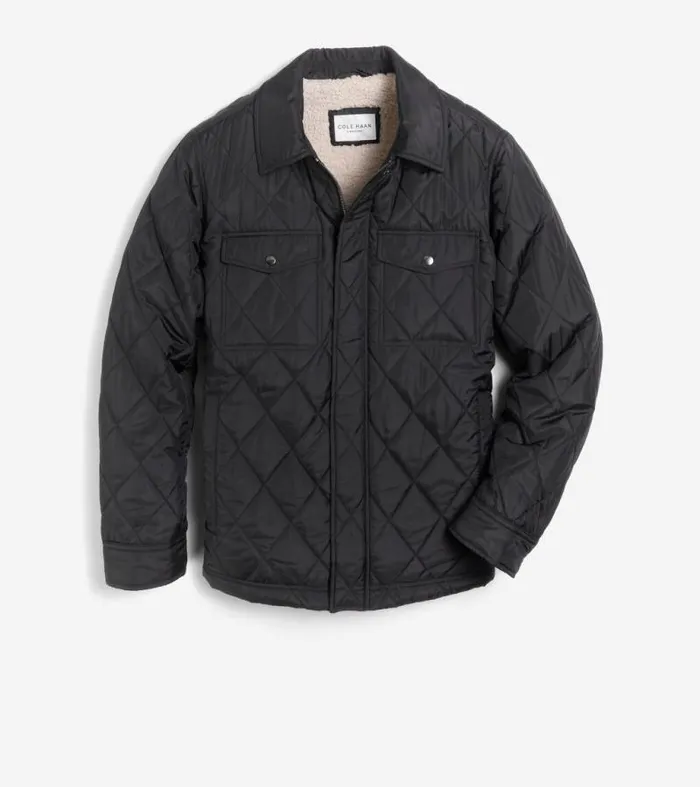 Men Cold Weather Jackets Cole Haan Diamond Quilted Jacket Black