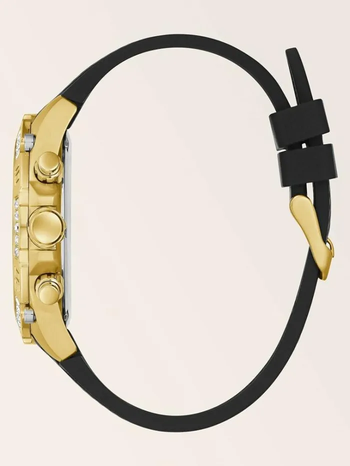 Men Crystal Multifunction Watch Gold Guess Watches