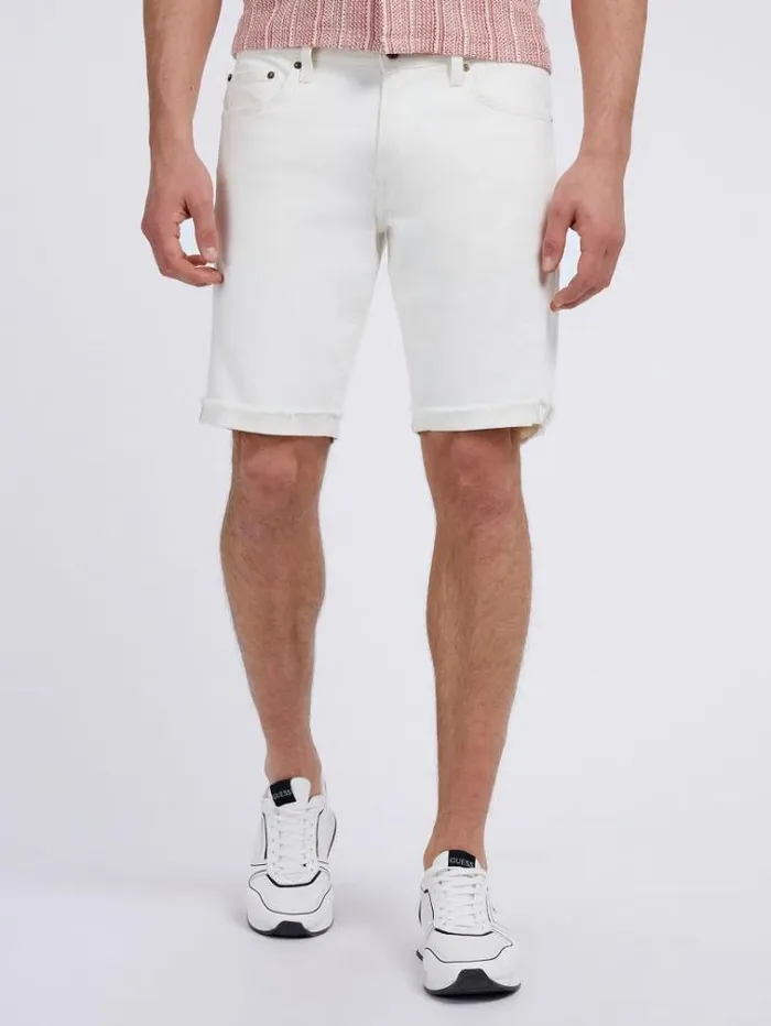 Men Denim Shorts White Guess Shorts