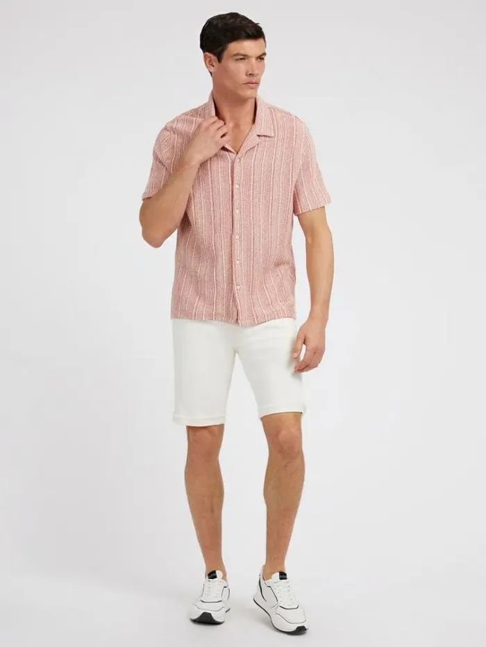 Men Denim Shorts White Guess Shorts