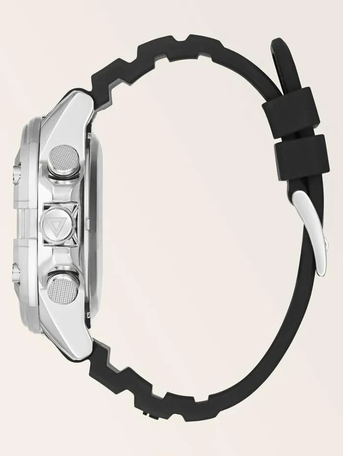 Men Digital Watch Silver Guess Watches
