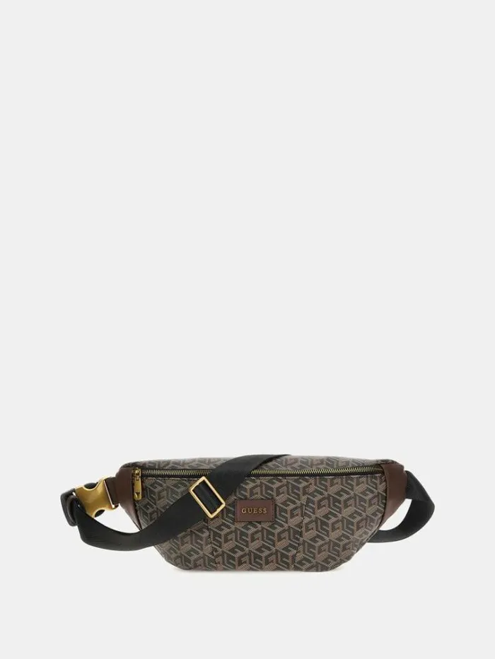 Men Ederlo G Cube Logo Belt Bag Black Guess Backpacks And Bum Bags