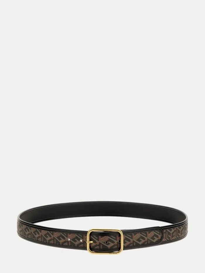 Men Ederlo G Cube Logo Belt Brown Multi Guess Belts