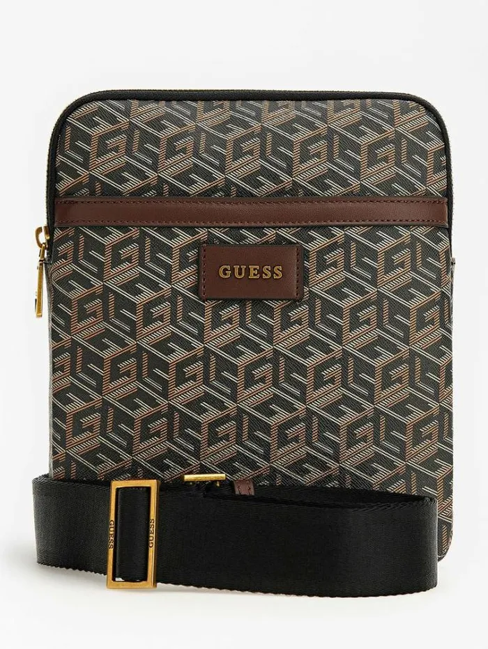 Men Ederlo G Cube Logo Crossbody Bag Black Guess City Bags