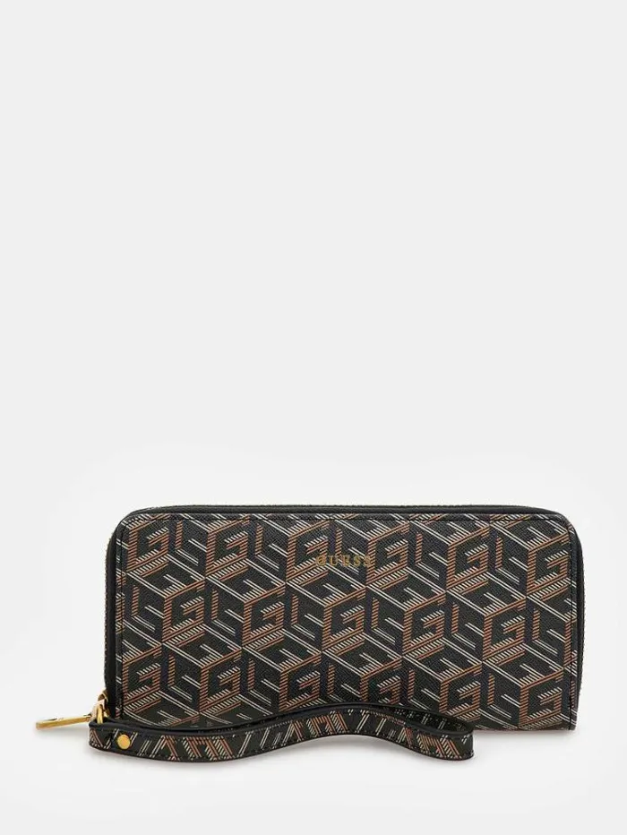 Men Ederlo G Cube Logo Maxi Wallet Brown Multi Guess Wallets