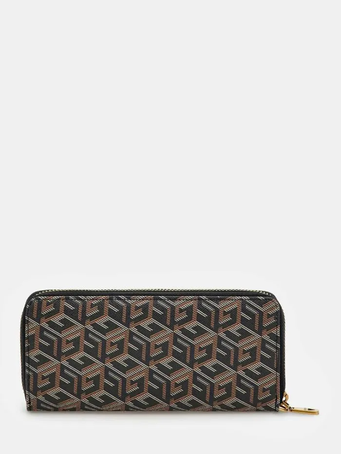Men Ederlo G Cube Logo Maxi Wallet Brown Multi Guess Wallets