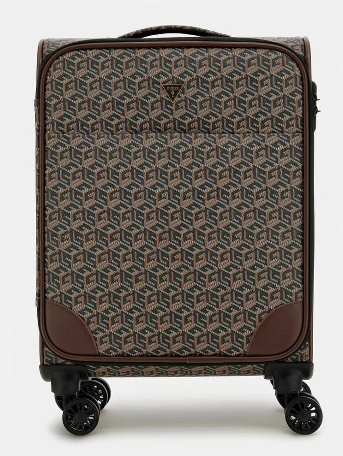 Men Ederlo G Cube Logo Trolley Brown Multi Guess Travel Bags
