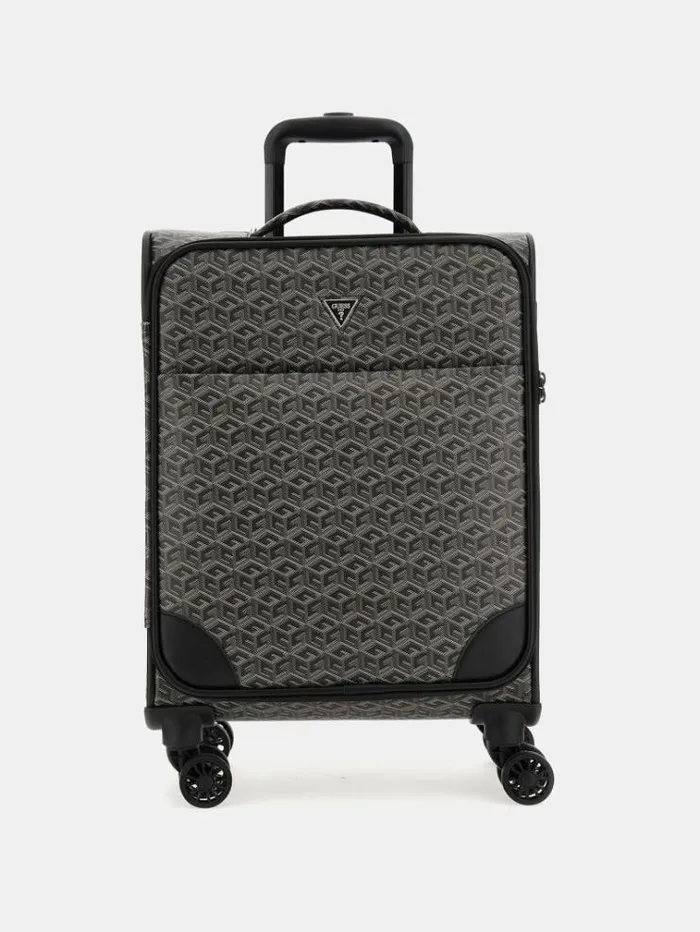 Men Ederlo G Cube Logo Trolley Dark Brown Guess Travel Bags