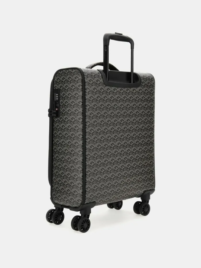 Men Ederlo G Cube Logo Trolley Dark Brown Guess Travel Bags