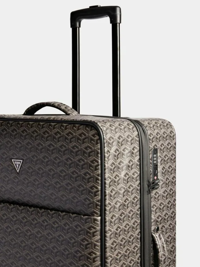 Men Ederlo G Cube Logo Trolley Grey Multi Guess Travel Bags