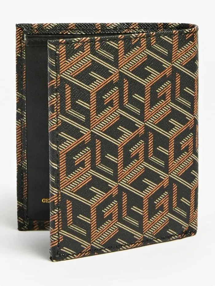 Men Ederlo G Cube Logo Wallet Brown Multi Guess Wallets