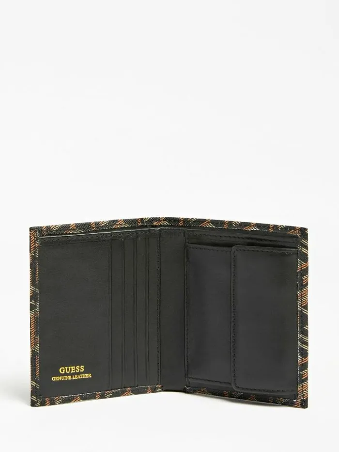 Men Ederlo G Cube Logo Wallet Brown Multi Guess Wallets