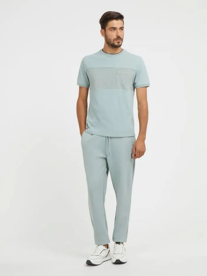 Men Embossed Triangle Logo Tshirt Grey Guess Activewear