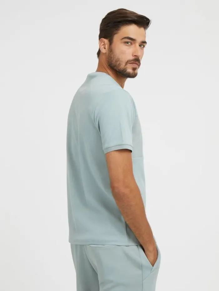 Men Embossed Triangle Logo Tshirt Grey Guess Activewear