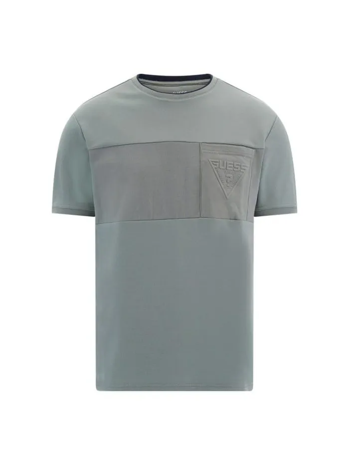 Men Embossed Triangle Logo Tshirt Grey Guess Activewear