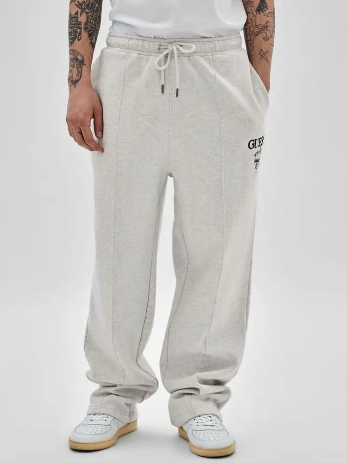 Men Embroidered Logo Jogger Grey Guess Trousers